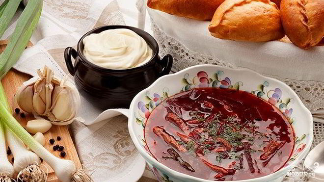 Рецепт Борщ со шкварками