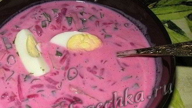 Рецепт Холодный борщ на огуречном рассоле