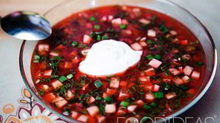 Рецепт Холодный борщ с колбасой
