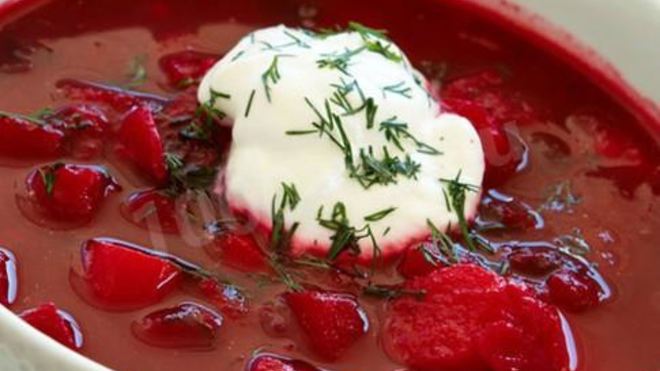 Рецепт Настоящий украинский борщ с фасолью