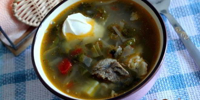 Рецепт осенний зеленый борщ