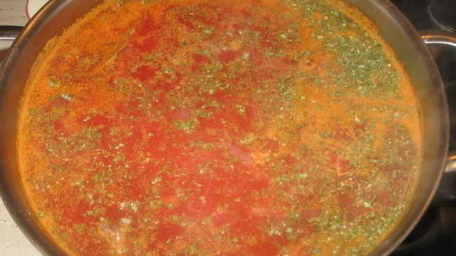 Рецепт Постный борщ с фасолью и капустой