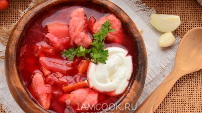 Рецепт Украинский борщ с галушками