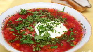 Рецепт Украинский борщ с салом и чесноком