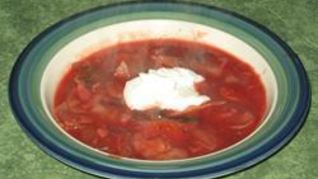 Рецепт Вегетарианский грибной борщ с фасолью