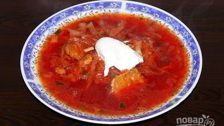 Рецепт Вкусный борщ с тушенкой