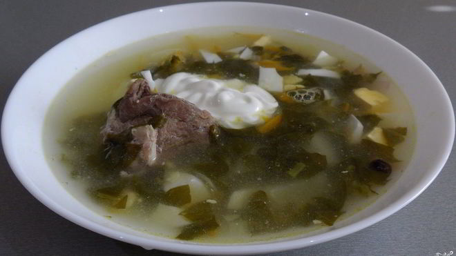 Рецепт Зеленый борщ с консервированным щавелем