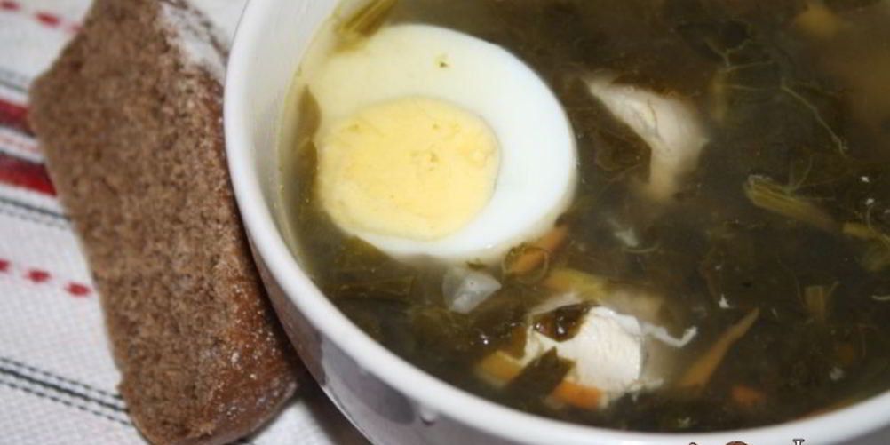 Как приготовить зеленый борщ с конским щавелем на куриных грудках