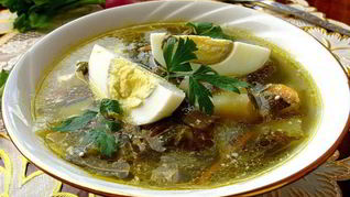 Рецепт Зеленый борщ со щавелем по-домашнему