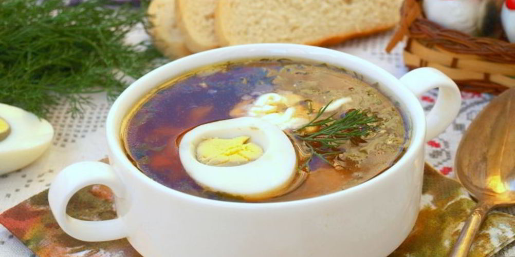 Как приготовить зеленый борщ со свеклой и зеленым горошком