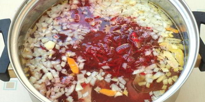 Рецепт зеленый борщ со свеклой и зеленым горошком