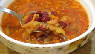 Рецепт Быстрый фасолевый суп