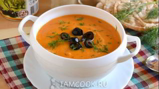 Рецепт Диетический томатно-тыквенный суп