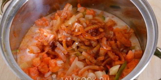 Рецепт диетический томатно-тыквенный суп