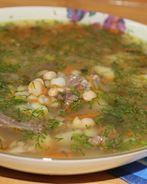 Фасолевый суп на гусе