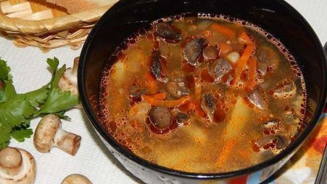 Рецепт Гречневый суп с грибами