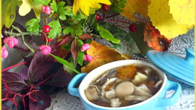 Рецепт Грибной суп с лапшой из лаваша