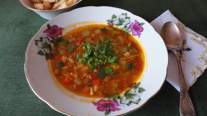 Рецепт Итальянский суп с чечевицей