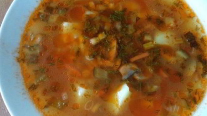 Рецепт Картофельный суп с грибами