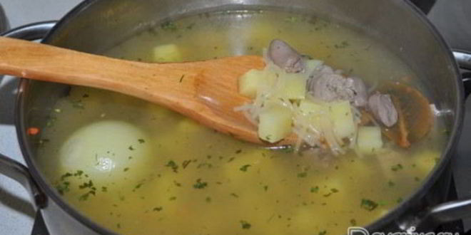 Рецепт картофельный суп с куриными потрошками