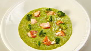Рецепт Крем-суп из брокколи с лососем