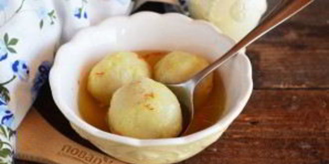 Рецепт куббе-суп с манными клецками, фаршированными мясом