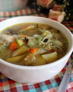 Куриный суп с баклажанами и лапшой Зеленый чай