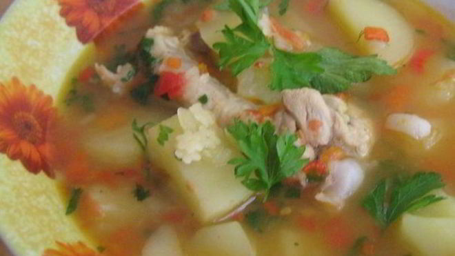 Рецепт Куриный суп с болгарским перцем