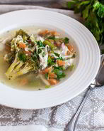 Куриный суп с брокколи и зеленой фасолью