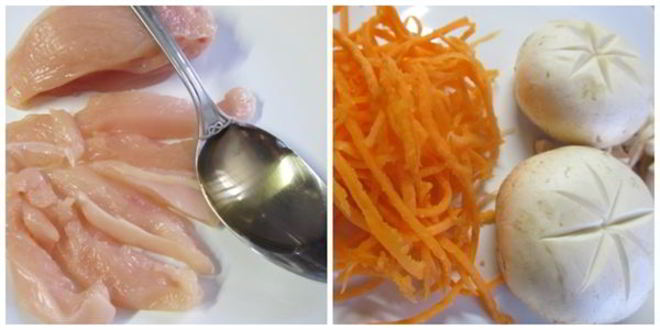 Рецепт мисо суп с курицей, грибами и рисовой лапшой