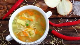 Рецепт Постный суп с вермишелью и картошкой