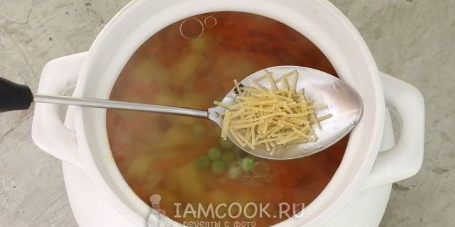 Рецепт постный суп с вермишелью и картошкой