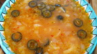 Рецепт Постный томатный суп с оливками