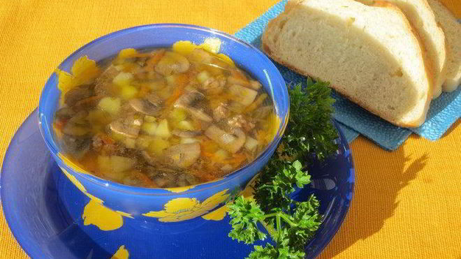 Рецепт Суп грибной с мясным фаршем