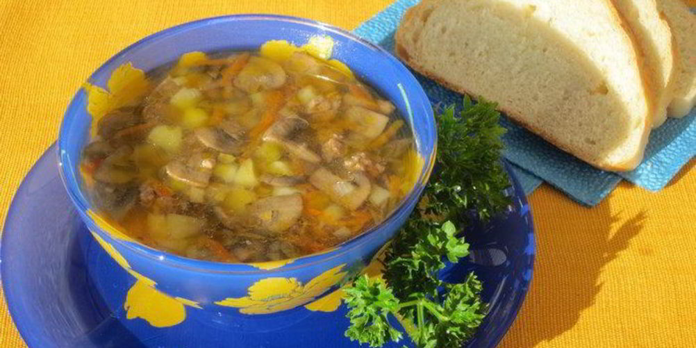 Как приготовить суп грибной с мясным фаршем