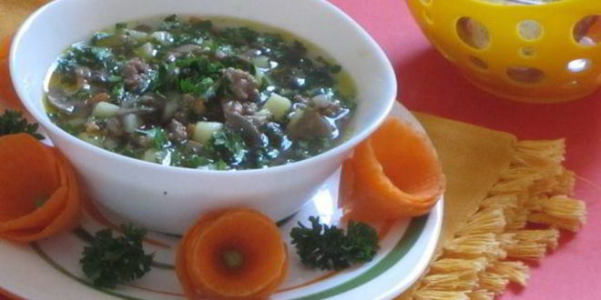 Рецепт суп грибной с мясным фаршем