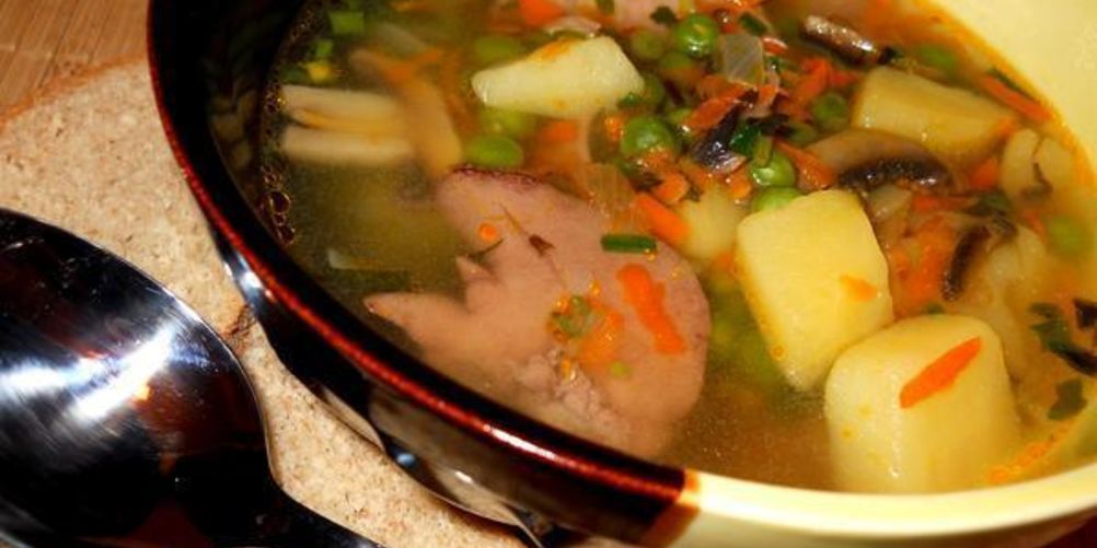 Рецепт куриный рисовый суп с зеленым горошком