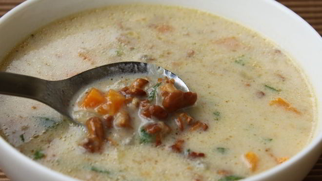 Рецепт Суп из лисичек с сыром