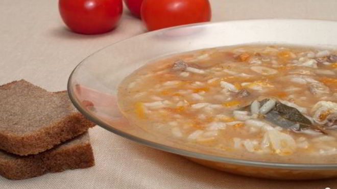 Рецепт Суп из морского языка с овощами