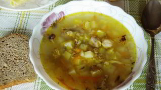 Рецепт Суп из рыбных консервов с перловкой