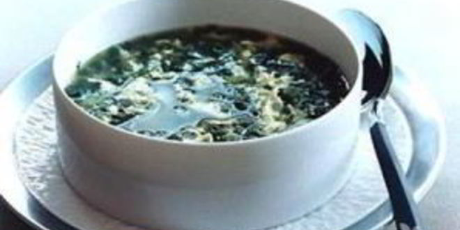 Рецепт суп из шпината с яйцом