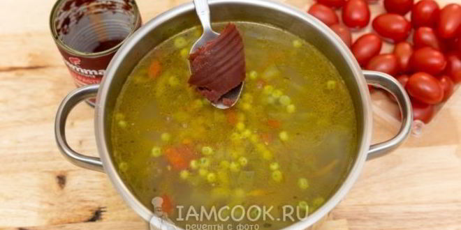 Рецепт суп из свежего зеленого горошка