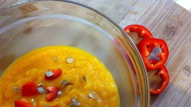 Рецепт Суп из тыквы со сладким перцем и семечками
