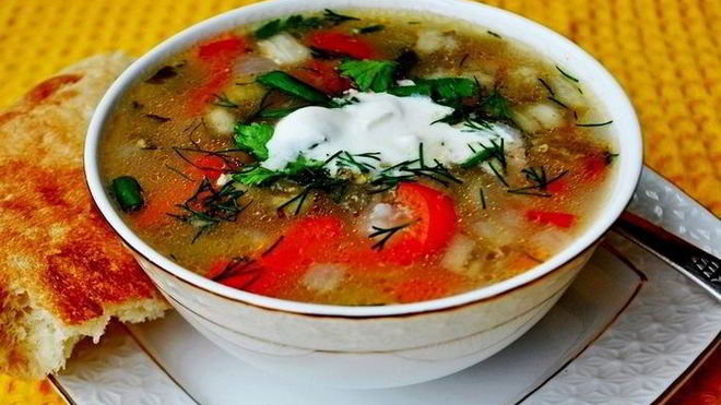 Рецепт Суп куриный с рисом и сезонными овощами