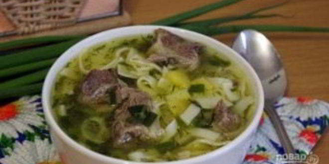 Рецепт суп лапша с говядиной