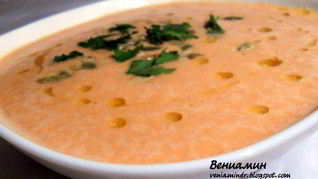 Рецепт Чечевичный суп-пюре с томатами и сельдереем