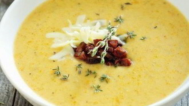 Рецепт Домашний картофельный суп-пюре с беконом