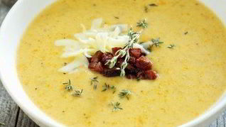 Рецепт Домашний картофельный суп-пюре с беконом