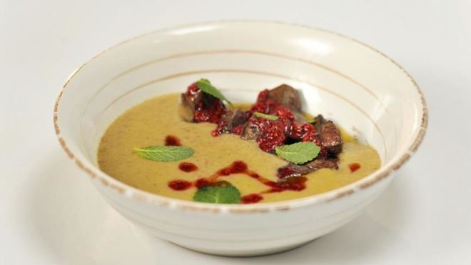 Рецепт Гречневый суп-пюре с индюшачьей печенкой