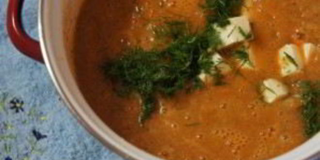 Рецепт овощной суп-пюре с креветками